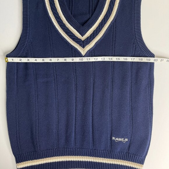 Eagle Golf Dark Blue Sleeveless Pullover Sweater Vest Sz Medium - Picture 4 of 6
